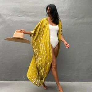 New CARDIGAN KIMONO Cover Up Yellow1